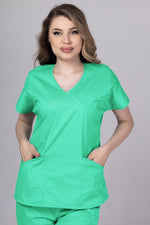 Încărcați imaginea în vizualizatorul Galerie, Costum Medical de dama TAG Premium Unisex | Uniforma Medicala Unisex Cotton Stretch | Verde Spital