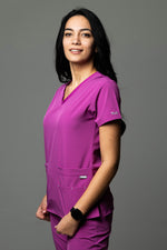 Încărcați imaginea în vizualizatorul Galerie, Costum Medical Premium TAG EVA | Uniforma Dama Poly Spandex | Mov