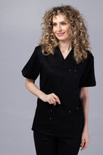 Încărcați imaginea în vizualizatorul Galerie, Costum Medical de dama TAG Premium Unisex | Uniforma Medicala Unisex Cotton Stretch | Negru