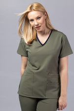 Load image into Gallery viewer, Costum Medical Premium TAG EVA | Uniforma Dama Poly Spandex | Kaki