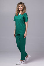 Încărcați imaginea în vizualizatorul Galerie, Costum Medical TAG ClassIQ | Uniforma Medicala Unisex Bumbac-Poliester | Verde Forest