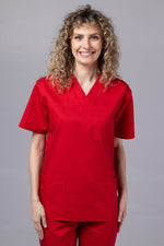 Încărcați imaginea în vizualizatorul Galerie, Costum Medical TAG ClassIQ | Uniforma Medicala Unisex Bumbac-Poliester | Rosu