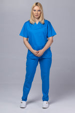 Load image into Gallery viewer, Costum Medical de dama TAG Premium Unisex | Uniforma Medicala Unisex Cotton Stretch | Albastru Royal