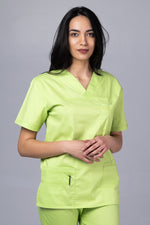 Încărcați imaginea în vizualizatorul Galerie, Costum Medical de dama TAG Premium Unisex | Uniforma Medicala Unisex Cotton Stretch | Green Apple