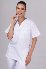 Încărcați imaginea în vizualizatorul Galerie, Costum Medical de dama TAG Premium Unisex | Uniforma Medicala Unisex Cotton Stretch | Alb