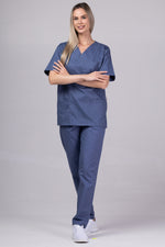 Încărcați imaginea în vizualizatorul Galerie, Costum Medical de dama TAG Premium Unisex | Uniforma Medicala Unisex Cotton Stretch | Gri Petrol