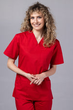 Încărcați imaginea în vizualizatorul Galerie, Costum Medical TAG ClassIQ | Uniforma Medicala Unisex Bumbac-Poliester | Rosu