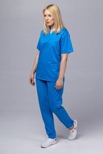 Load image into Gallery viewer, Costum Medical de dama TAG Premium Unisex | Uniforma Medicala Unisex Cotton Stretch | Albastru Royal