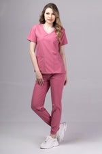 Load image into Gallery viewer, Costum Medical Premium TAG EVA | Uniforma Dama Poly Spandex | DustyRose