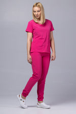 Încărcați imaginea în vizualizatorul Galerie, Costum Medical Premium TAG EVA | Uniforma Dama Poly Spandex | Ciclam