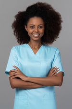 Load image into Gallery viewer, Costum Medical de dama TAG Premium Unisex | Uniforma Medicala Unisex Cotton Stretch | Aqua