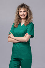 Încărcați imaginea în vizualizatorul Galerie, Costum Medical TAG ClassIQ | Uniforma Medicala Unisex Bumbac-Poliester | Verde Forest