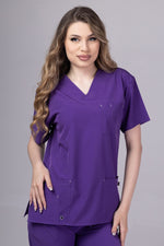 Încărcați imaginea în vizualizatorul Galerie, Costum Medical Premium TAG Stellar | Uniforma Medicala Unisex Poly Spandex | Velvet