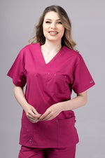 Încărcați imaginea în vizualizatorul Galerie, Costum Medical de dama TAG Premium Unisex | Uniforma Medicala Unisex Cotton Stretch | Zmeura