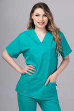 Încărcați imaginea în vizualizatorul Galerie, Costum Medical Premium de dama TAG Cool | Uniforma Medicala de vara | Verde Chirurgical