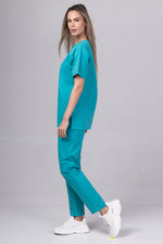 Încărcați imaginea în vizualizatorul Galerie, Costum Medical de dama TAG Premium Unisex | Uniforma Medicala Unisex Cotton Stretch | Turcoaz