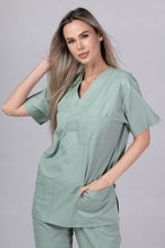 Încărcați imaginea în vizualizatorul Galerie, Costum Medical Premium de dama TAG Cool | Uniforma Medicala de vara | Tender Green