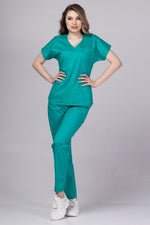 Încărcați imaginea în vizualizatorul Galerie, Costum Medical Premium TAG Ambra | Uniforma Medicala Feminina Cotton Stretch | Verde Chirurgical