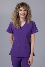 Încărcați imaginea în vizualizatorul Galerie, Costum Medical Premium TAG EVA | Uniforma Dama Poly Spandex | Velvet