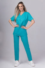 Încărcați imaginea în vizualizatorul Galerie, Costum Medical Premium TAG Stellar | Uniforma Medicala Unisex Poly Spandex | Turcoaz