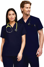 Load image into Gallery viewer, Uniforma medicala - Costum medical clasic unisex Atelierul de Halate - Bleumarin
