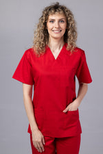 Încărcați imaginea în vizualizatorul Galerie, Costum Medical TAG ClassIQ | Uniforma Medicala Unisex Bumbac-Poliester | Rosu