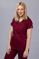 Încărcați imaginea în vizualizatorul Galerie, Costum Medical Premium TAG Ambra | Uniforma Medicala Feminina Cotton Stretch | Visiniu