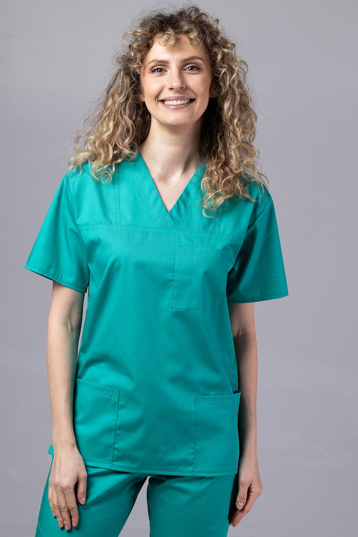 Costum Medical TAG ClassIQ | Uniforma Medicala Unisex Bumbac-Poliester | Verde Chirurgical