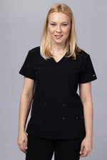 Încărcați imaginea în vizualizatorul Galerie, Costum Medical Premium TAG EVA | Uniforma Dama Poly Spandex | Negru