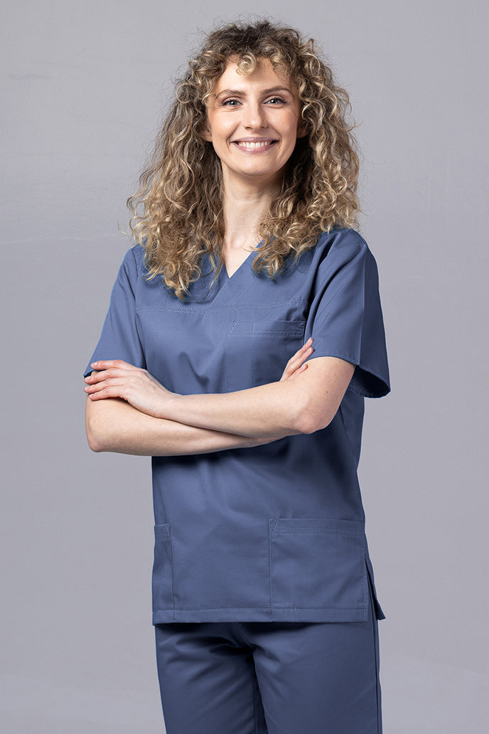Costum Medical TAG ClassIQ | Uniforma Medicala Unisex Bumbac-Poliester | Gri petrol