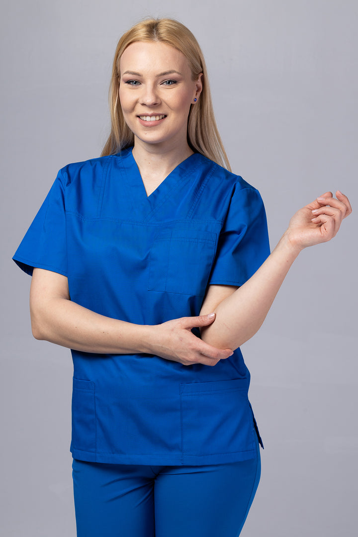 Costum Medical TAG ClassIQ | Uniforma Medicala Unisex Bumbac-Poliester | Albastru Marin