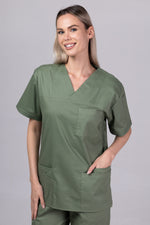 Încărcați imaginea în vizualizatorul Galerie, Costum Medical de dama TAG Premium Unisex | Uniforma Medicala Unisex Cotton Stretch | Kaki