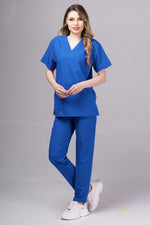 Încărcați imaginea în vizualizatorul Galerie, Costum Medical Premium de dama TAG Cool | Uniforma Medicala de vara | Albastru Marin