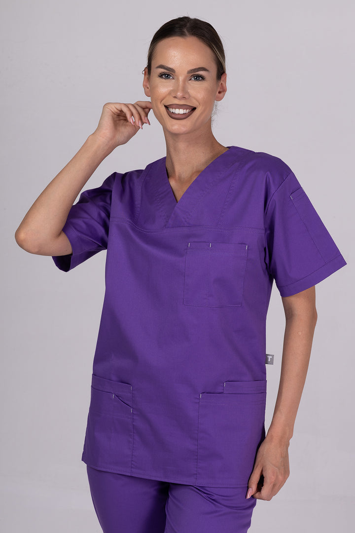 Costum Medical de dama TAG Premium Unisex | Uniforma Medicala Unisex Cotton Stretch | Velvet