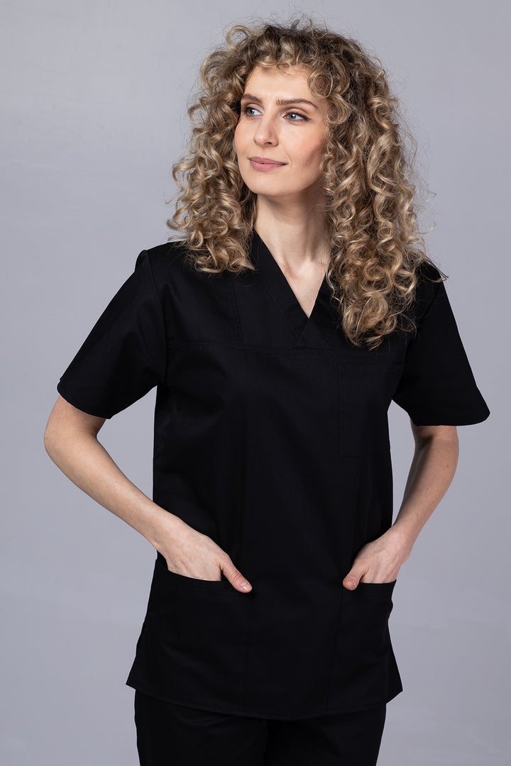 Costum Medical TAG ClassIQ | Uniforma Medicala Unisex Bumbac-Poliester | Negru