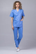 Load image into Gallery viewer, Costum Medical de dama TAG Premium Unisex | Uniforma Medicala Unisex Cotton Stretch | Bleu jandarm