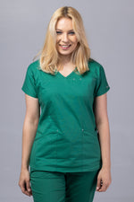 Încărcați imaginea în vizualizatorul Galerie, Costum Medical Premium TAG Ambra | Uniforma Medicala Feminina Cotton Stretch | Forest