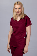Încărcați imaginea în vizualizatorul Galerie, Costum Medical Premium TAG Ambra | Uniforma Medicala Feminina Cotton Stretch | Visiniu
