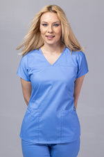 Încărcați imaginea în vizualizatorul Galerie, Costum Medical Premium TAG Ambra | Uniforma Medicala Feminina Cotton Stretch | Bleu jandarm