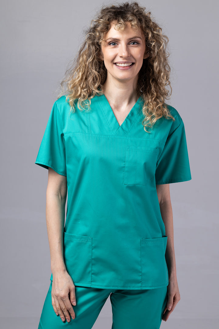 Costum Medical TAG ClassIQ | Uniforma Medicala Unisex Bumbac-Poliester | Verde Chirurgical