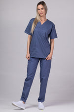 Încărcați imaginea în vizualizatorul Galerie, Costum Medical de dama TAG Premium Unisex | Uniforma Medicala Unisex Cotton Stretch | Gri Petrol