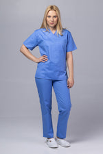 Încărcați imaginea în vizualizatorul Galerie, Costum Medical TAG ClassIQ | Uniforma Medicala Unisex Bumbac-Poliester | Bleu Jandarm