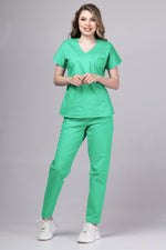 Încărcați imaginea în vizualizatorul Galerie, Costum Medical de dama TAG Premium Unisex | Uniforma Medicala Unisex Cotton Stretch | Verde Spital