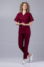 Încărcați imaginea în vizualizatorul Galerie, Costum Medical de dama TAG Premium Unisex | Uniforma Medicala Unisex Cotton Stretch | Visiniu