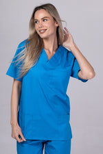 Încărcați imaginea în vizualizatorul Galerie, Costum Medical TAG ClassIQ | Uniforma Medicala Unisex Bumbac-Poliester | Albastru Royal