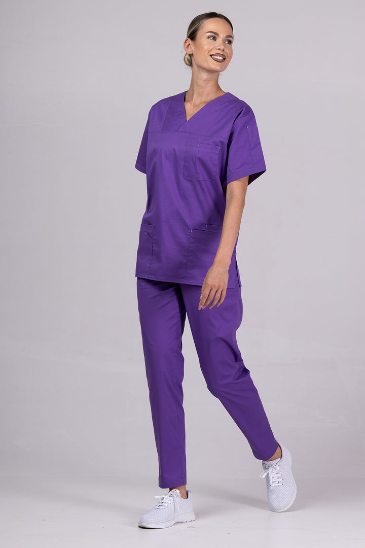 Costum Medical de dama TAG Premium Unisex | Uniforma Medicala Unisex Cotton Stretch | Velvet