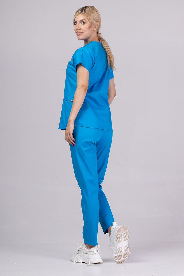 Costum Medical Premium TAG Ambra | Uniforma Medicala Feminina Cotton Stretch | Ocean