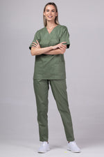 Încărcați imaginea în vizualizatorul Galerie, Costum Medical de dama TAG Premium Unisex | Uniforma Medicala Unisex Cotton Stretch | Kaki