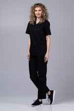 Încărcați imaginea în vizualizatorul Galerie, Costum Medical TAG ClassIQ | Uniforma Medicala Unisex Bumbac-Poliester | Negru