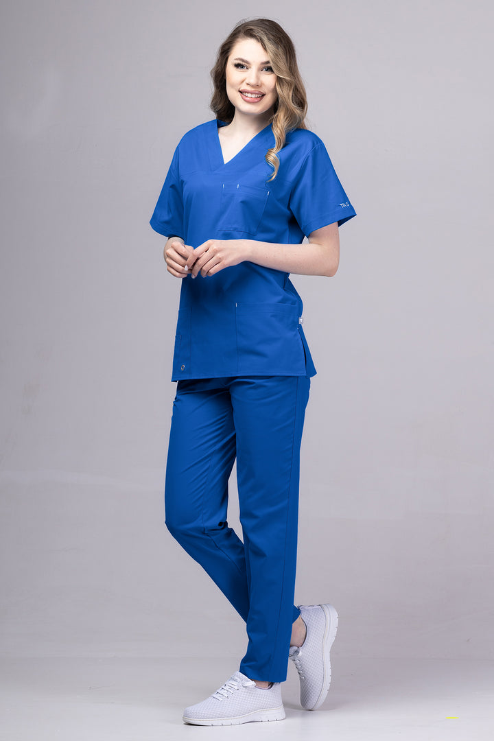 Costum Medical Premium de dama TAG Cool | Uniforma Medicala de vara | Albastru Marin